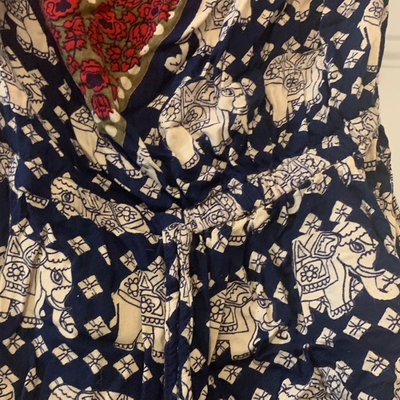 Navy, red, green elephant romper/playsuit - Picture 3 of 3
